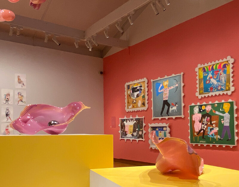Photograph of a bold and bright art exhibition
